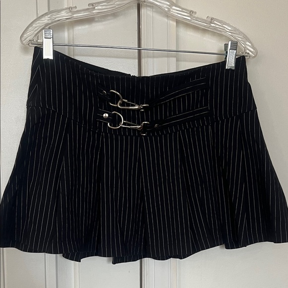 Lip Service Dresses & Skirts - Lip Service Gangsta Pranksta Pleated Black & White Pinstripe Mini Skirt size L